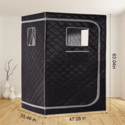 Cabine sauna vapeur portable XL avec dimensions détaillées pour installation à domicile