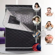 Cabine sauna vapeur portable grand format avec ouverture latérale et structure isolante pour la maison