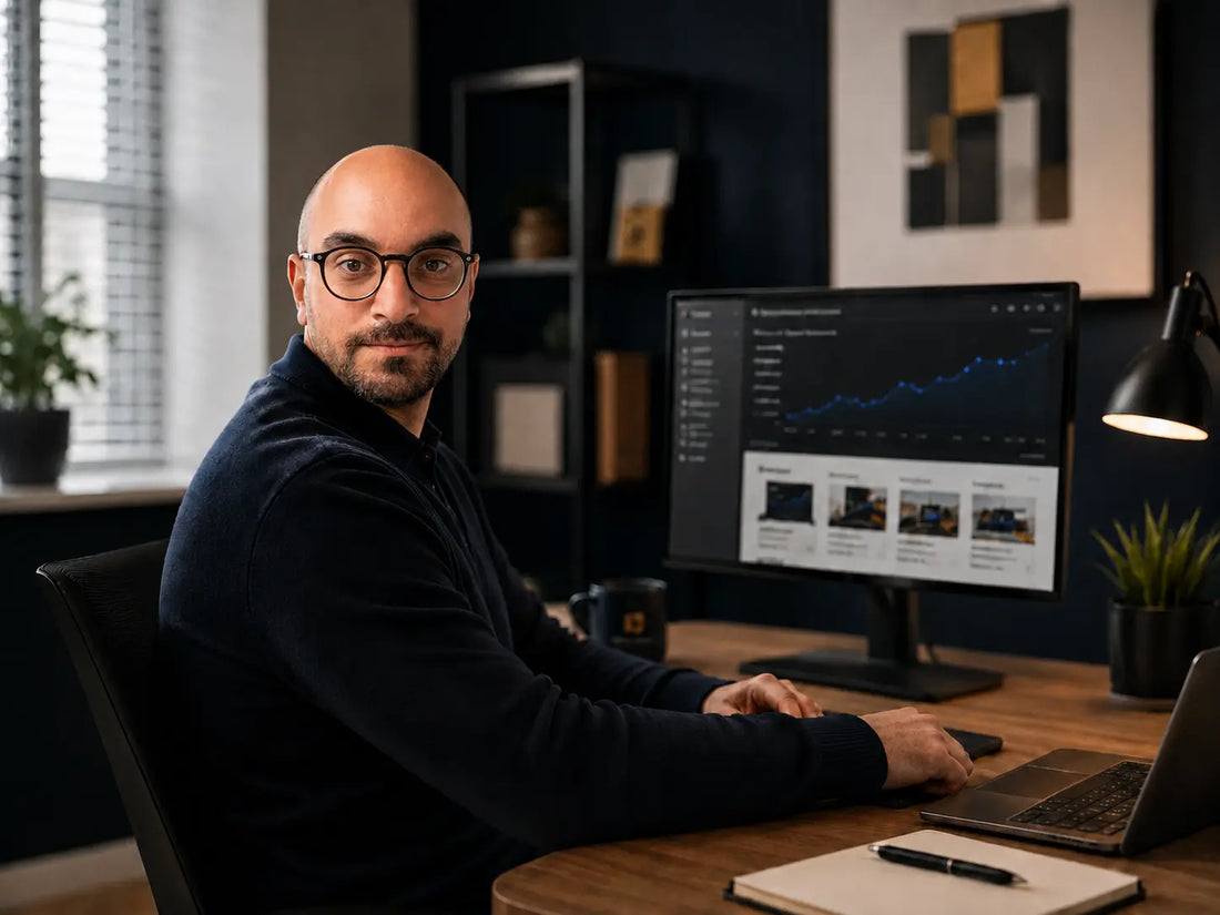 Kévin Macheboeuf, fondateur de MKB Digital, dans son espace de travail