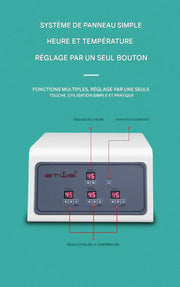 Panneau de commande d’un sauna dôme infrarouge avec réglage du temps et de la température