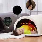 Sauna dôme infrarouge pour la maison avec système de chaleur, pierre de jade et utilisation allongée