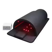 Sauna dôme infrarouge noir avec lumière rouge intégrée pour séance bien-être à domicile