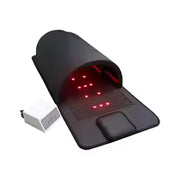 Sauna dôme infrarouge noir avec lumière rouge intégrée pour séance bien-être à domicile
