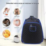 Sauna vapeur portable noir avec générateur vapeur et cabine individuelle pour séance bien-être à domicile